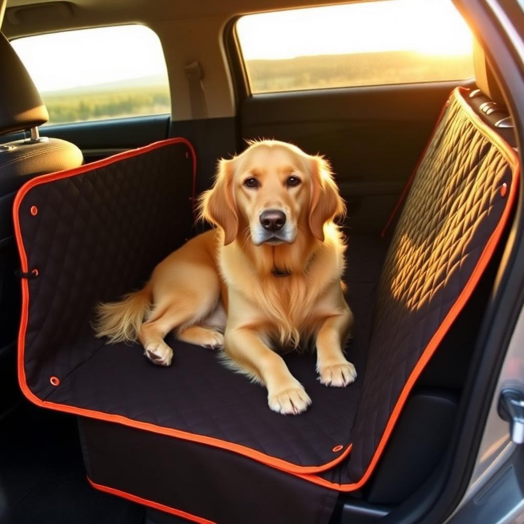 Perro tumbado cómodamente sobre la funda protectora durante un viaje